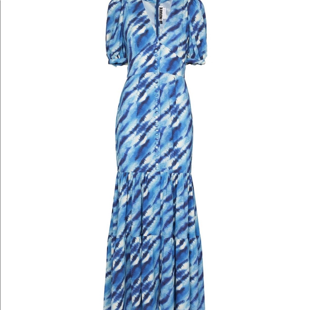 Blue Patterned Maxi Dress